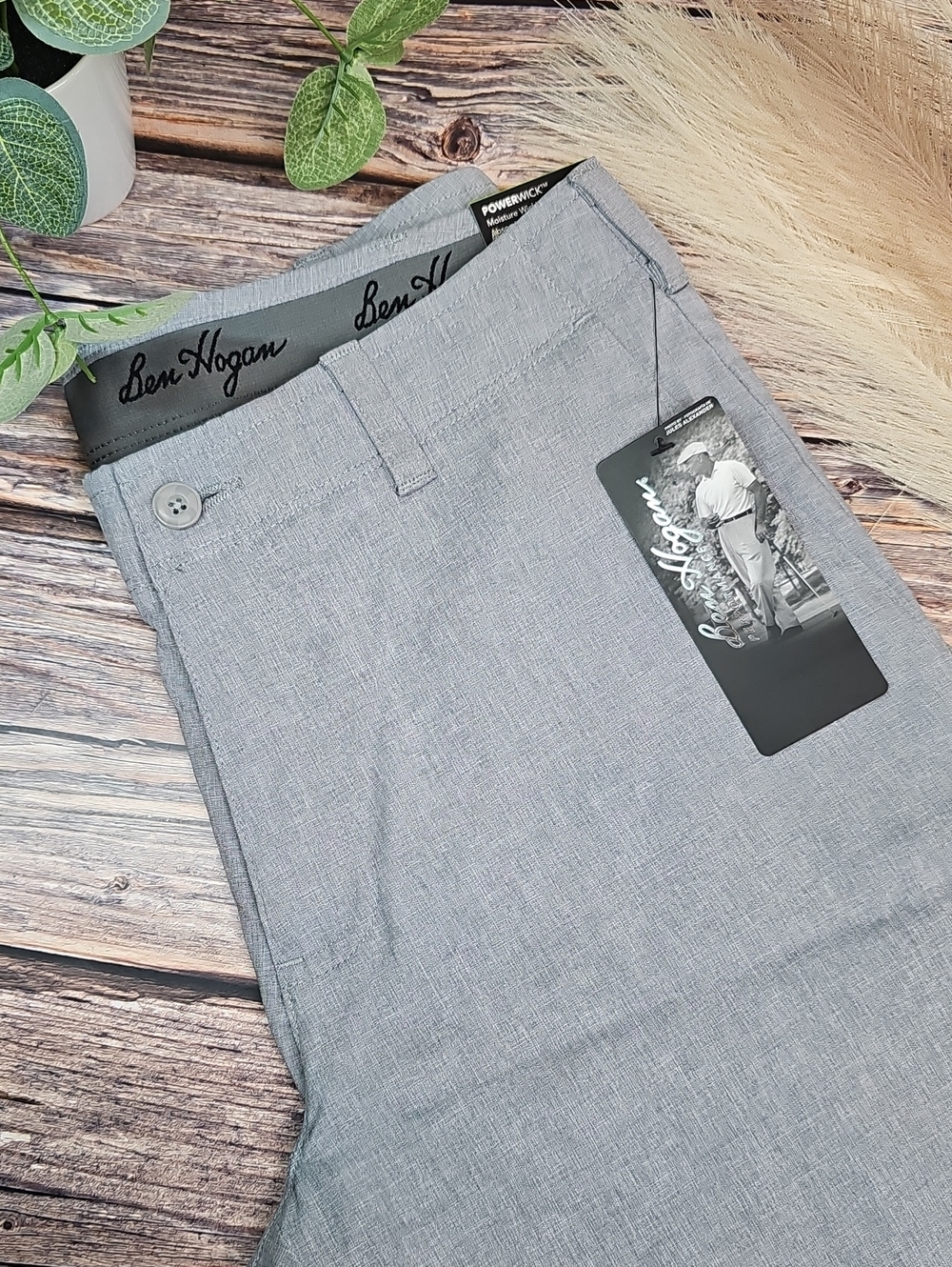 NWT BEN HOGAN PERFORMANCE HEATHER GREY MOISTURE WICKING GOLF SHORTS